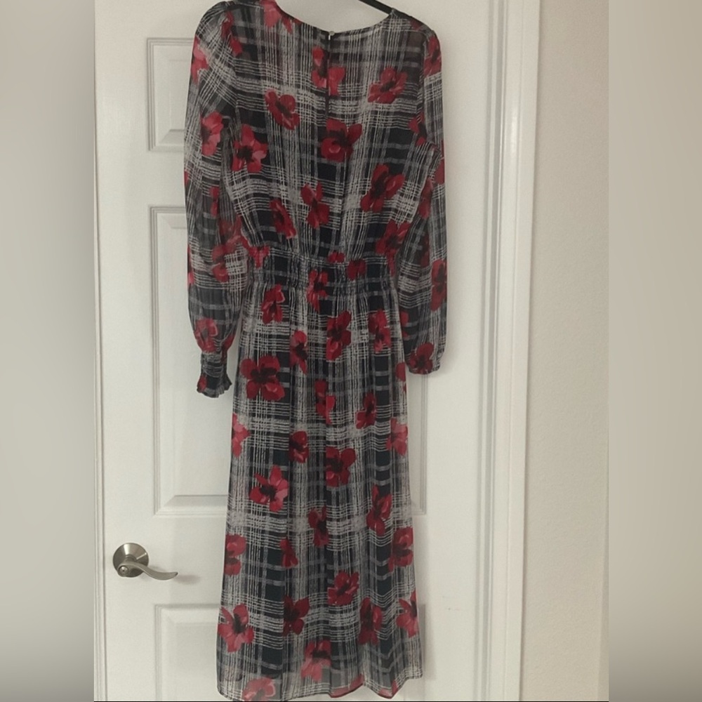 Tommy Hilfiger Red and Black Midi Dress